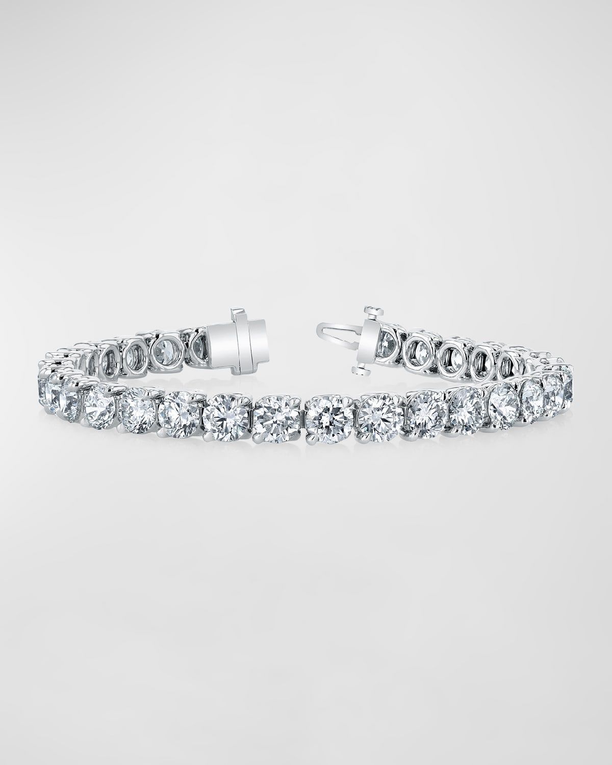 Platinum Round-Cut Diamond Buttercup Tennis Bracelet, 16.50tcw, 7"L