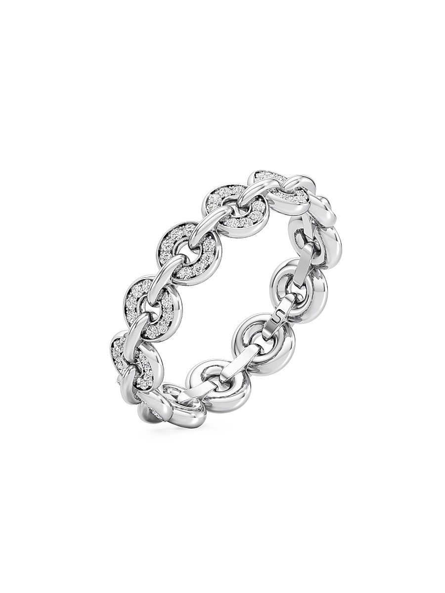 Women's Armor 18K White Gold & 0.35 TCW Lab-Grown Diamond Band - White Gold - Size 6.75