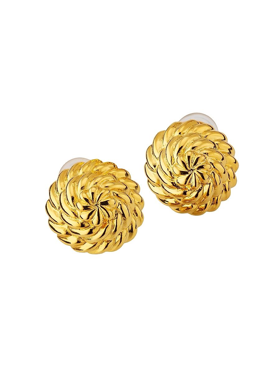 Women's Goldtone Domed Clip-On Earrings - Gold