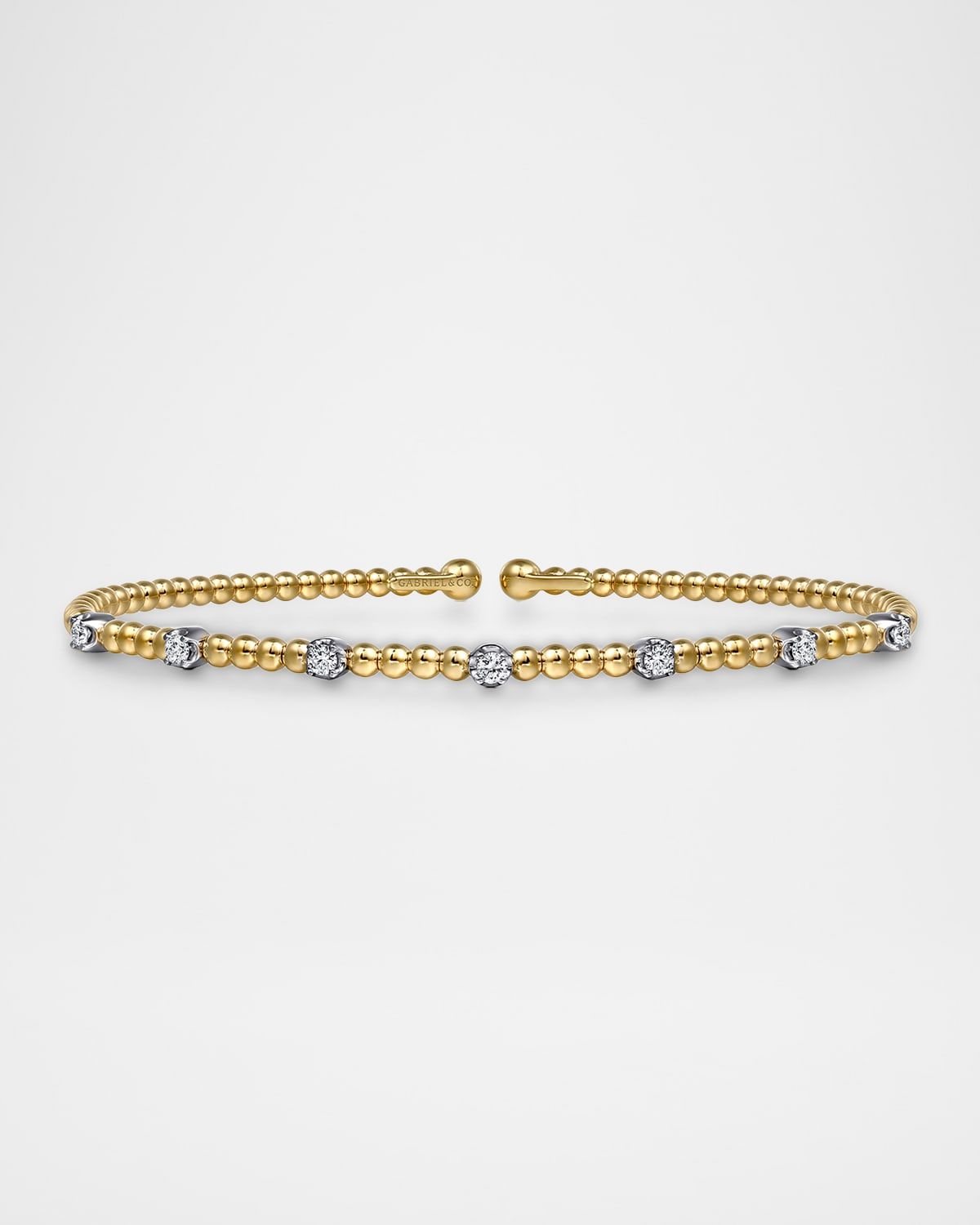 14K Gold Bujukan Diamond Stations Bangle