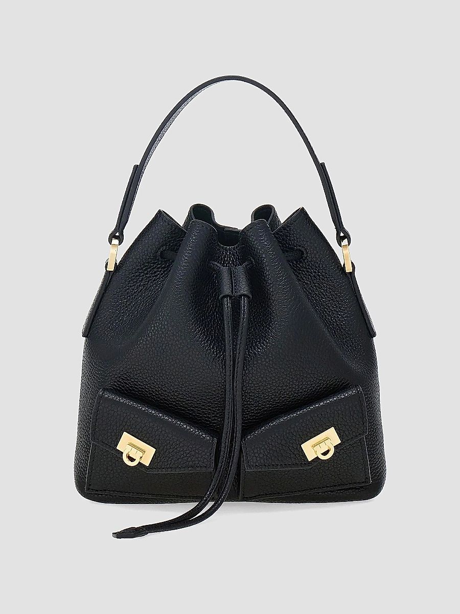 FERRAGAMO Women's Leather Bucket Bag - Nero
