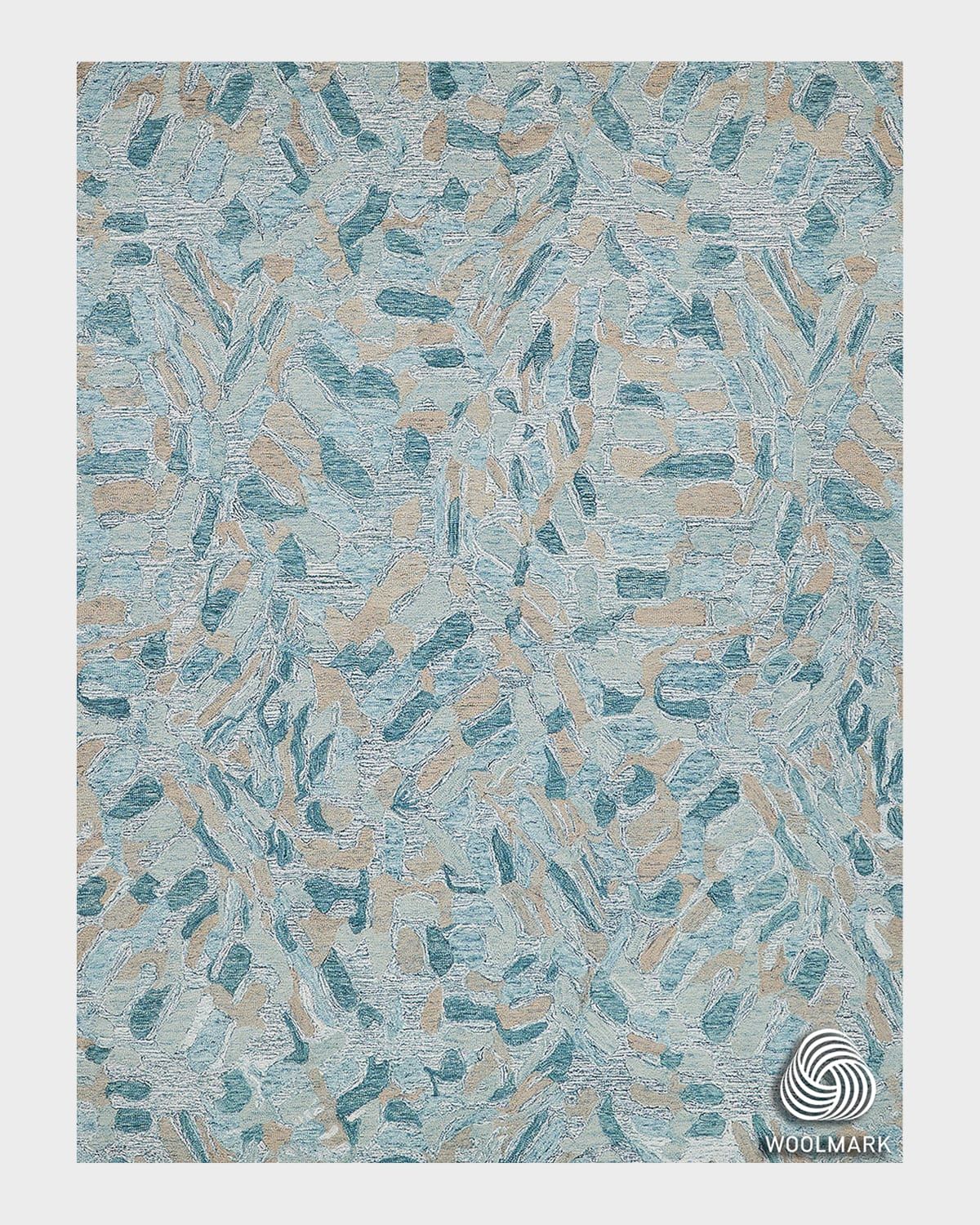 Botanica Turquoise/Ivory/Multi New Zealand Wool hand-tufted Area Rug