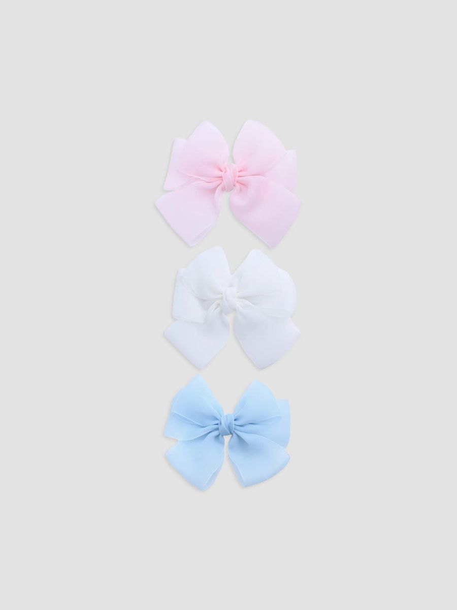 Mimi Tutu Girl's Girl's Classic Bow Hair Clip Set - Pink White Blue