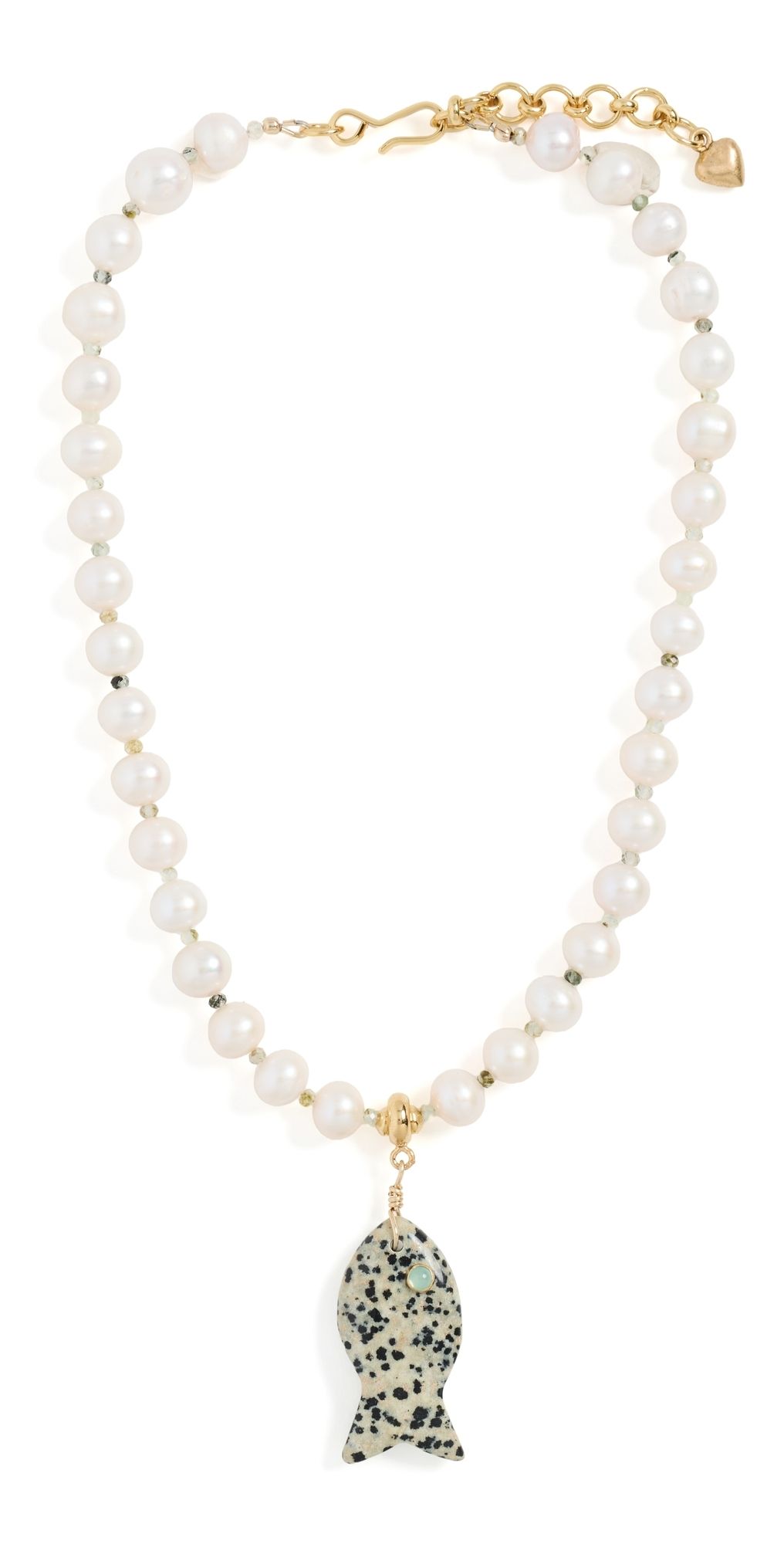 Brinker + Eliza Bluefin Necklace Pearl/Dalmatian Jasper One Size
