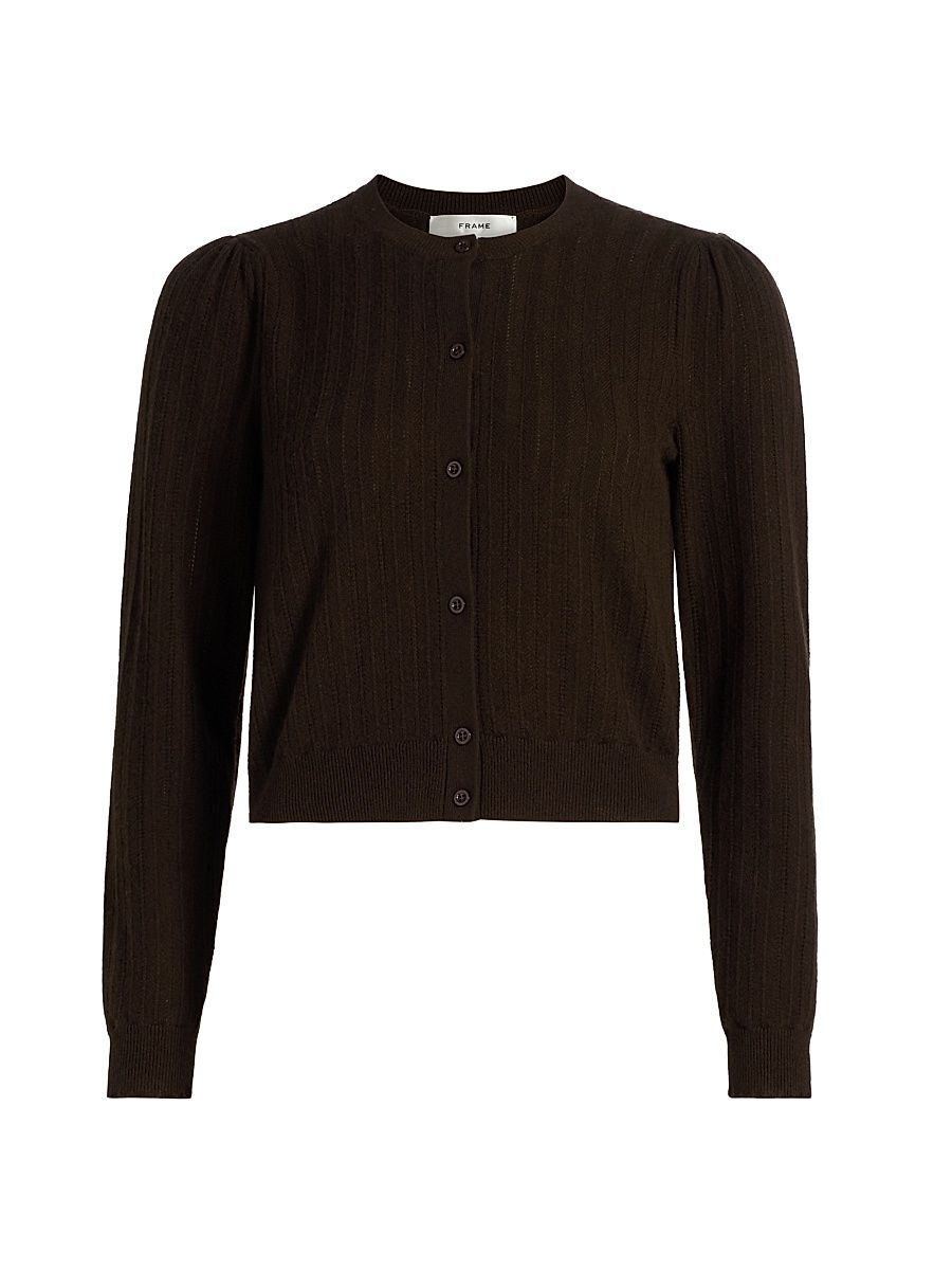 Women's The Ladder Pointelle Cardigan - Coffee - Size XL