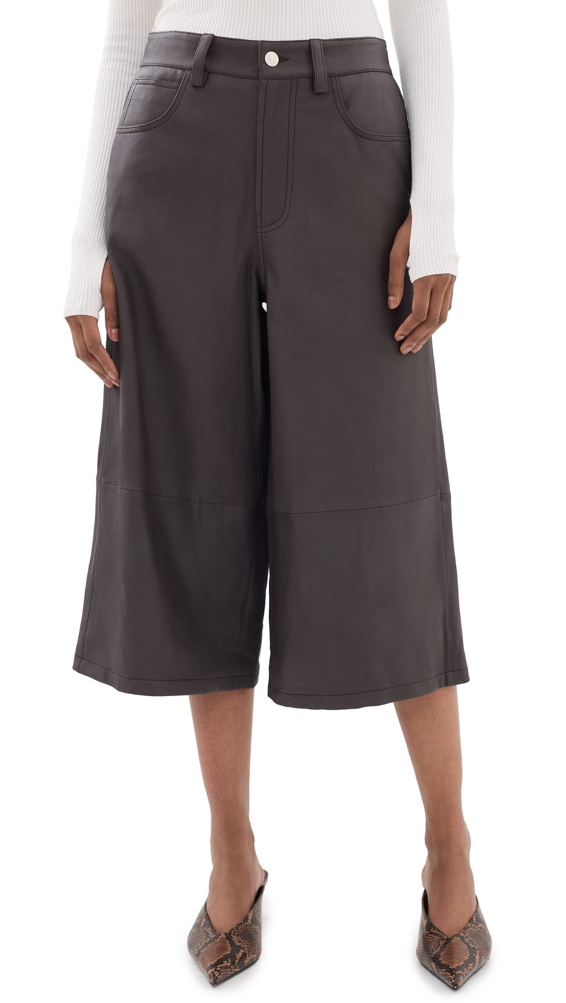 STAUD Hunter Leather Culottes Earth 4