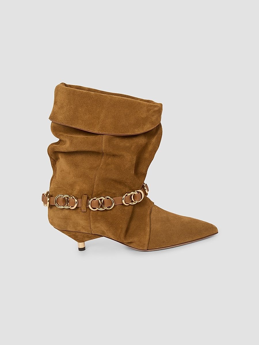 Isabel Marant Women's Edrik Rings 45MM Suede Ankle Boots - Cognac - Size 12