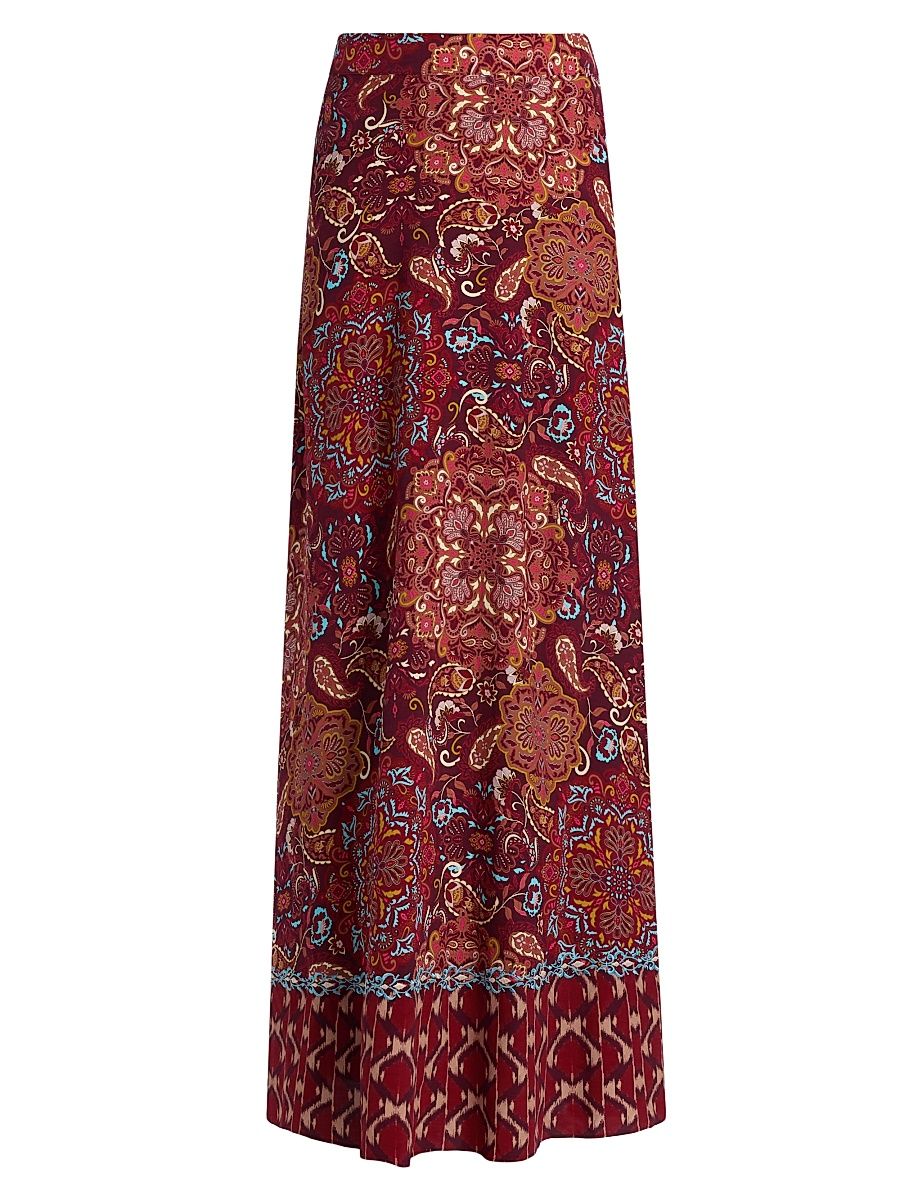 Women's Raelynn Maxi Skirt - Kaleidoscope Paisley Red - Size 14