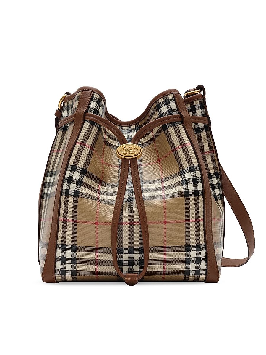 Women's Mini Check Bucket Bag - Archive Beige