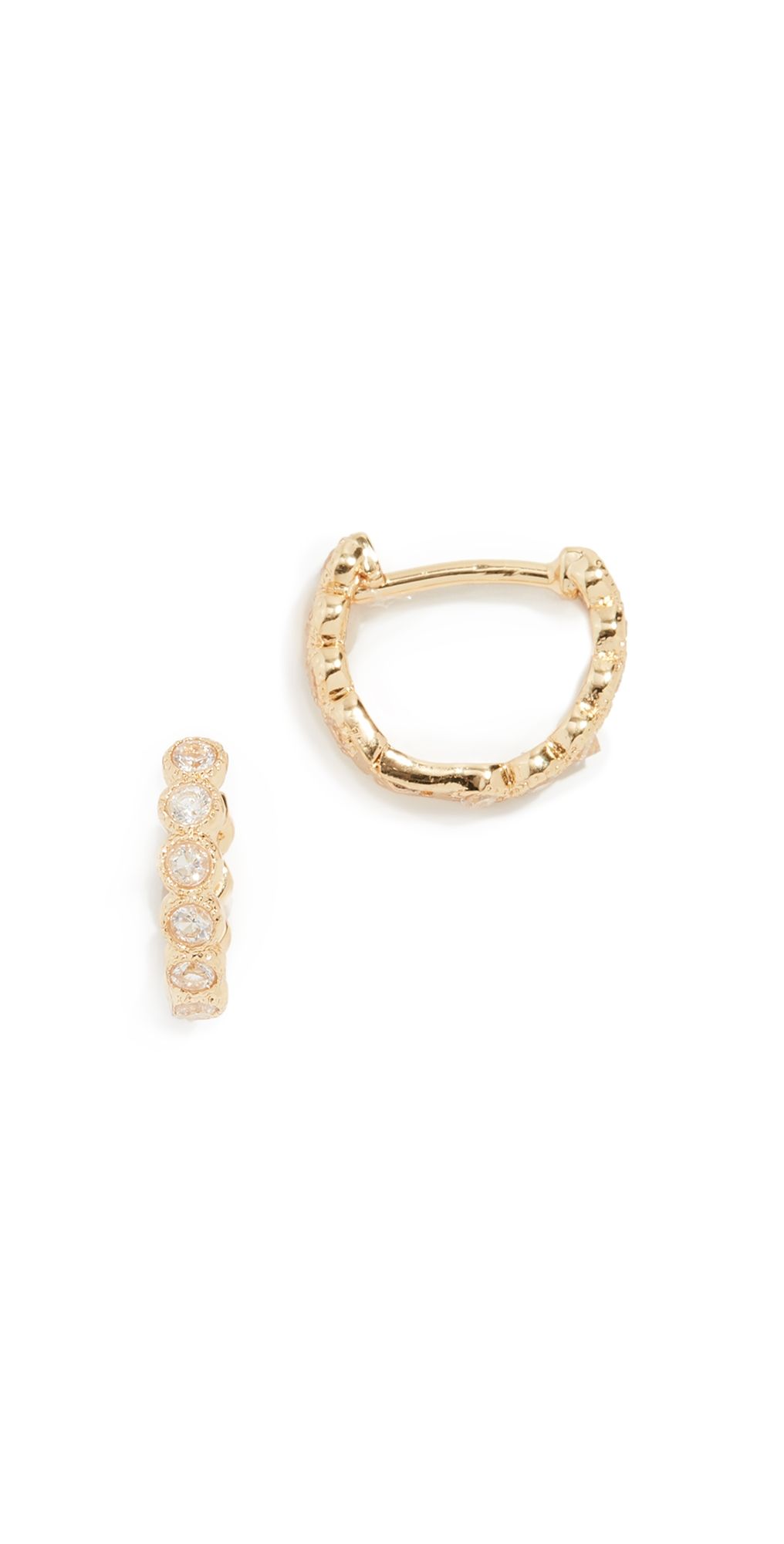 Gorjana Madison Huggie Earrings Yellow Gold One Size