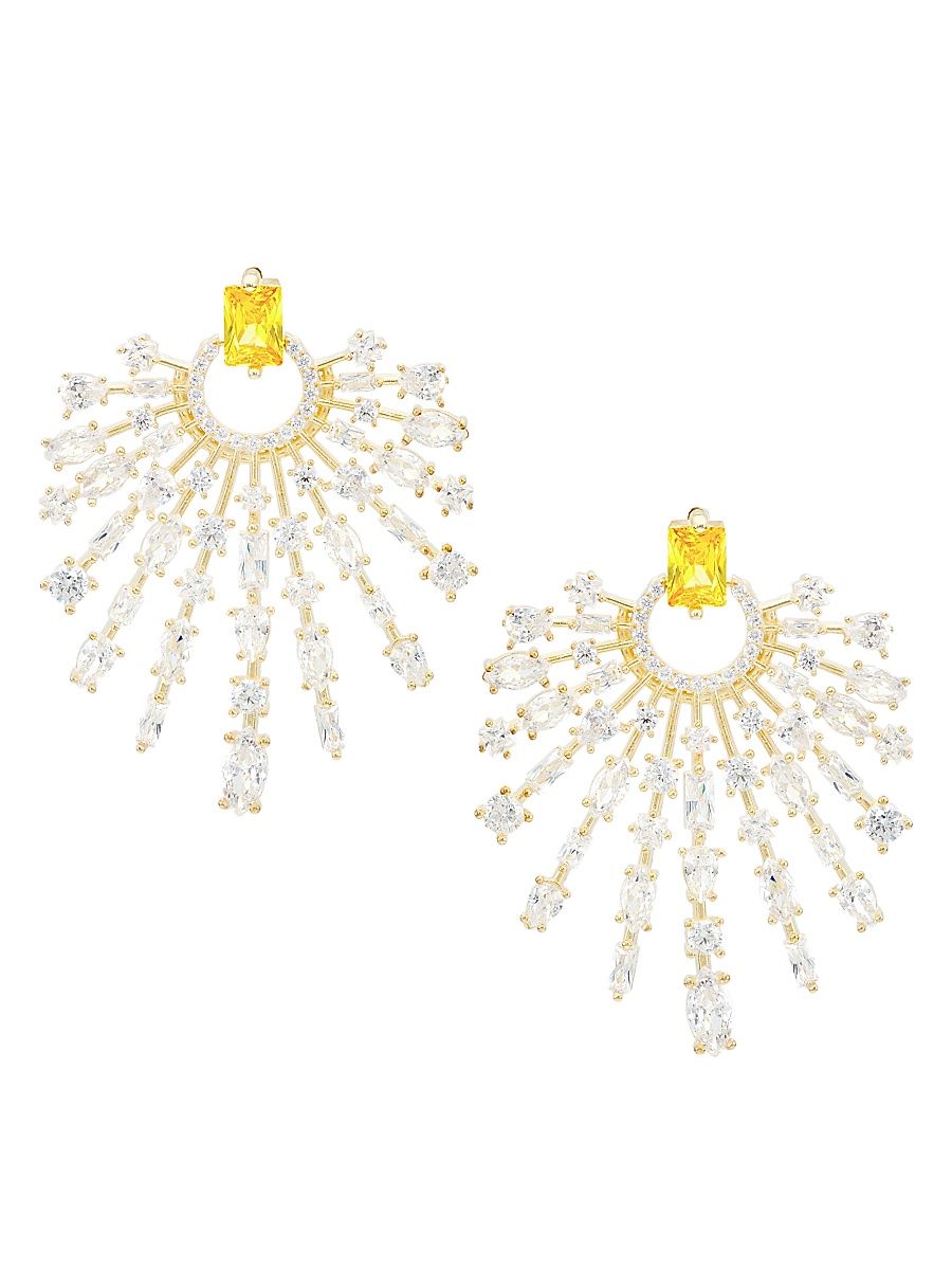 Women's Holly 14K-Yellow-Gold Vermeil & Crystal Drop Earrings - Gold