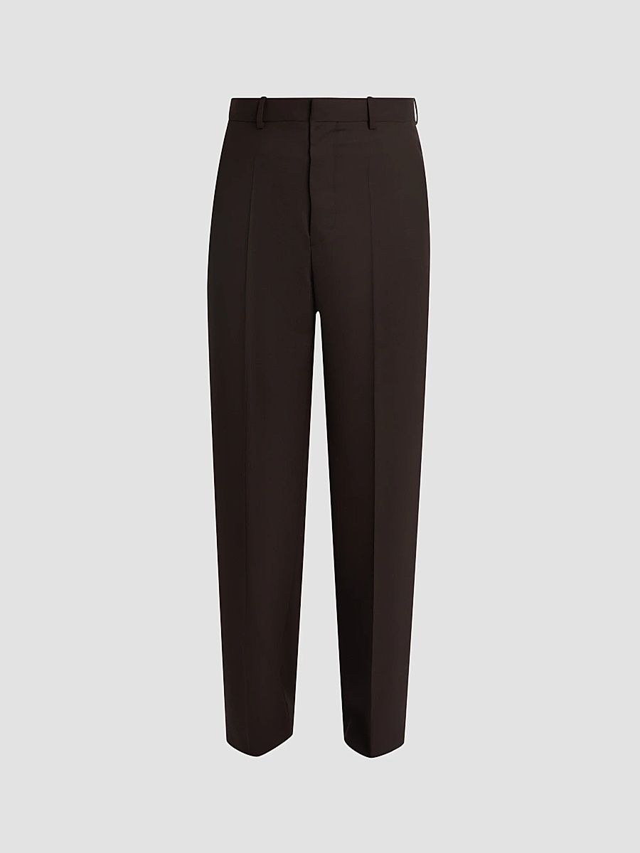 Maison Margiela Men's Wool Trousers - Dark Brown - Size 40