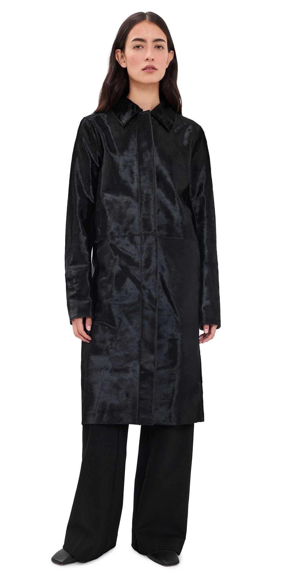 La Ligne Pony Hair Caro Coat Black 8