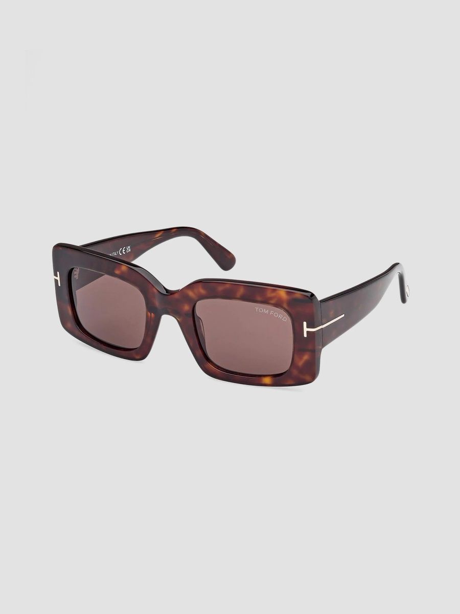 TOM FORD Women's Brigitta 50MM Rectangle Sunglasses - Dark Brown