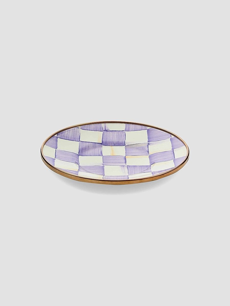 Violet Check Saucer