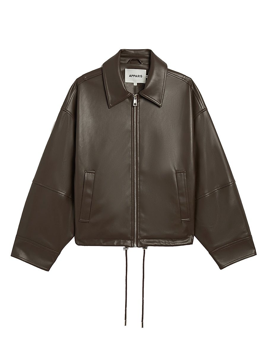 Women's Ada Faux Leather Jacket - Deep Brown - Size XL