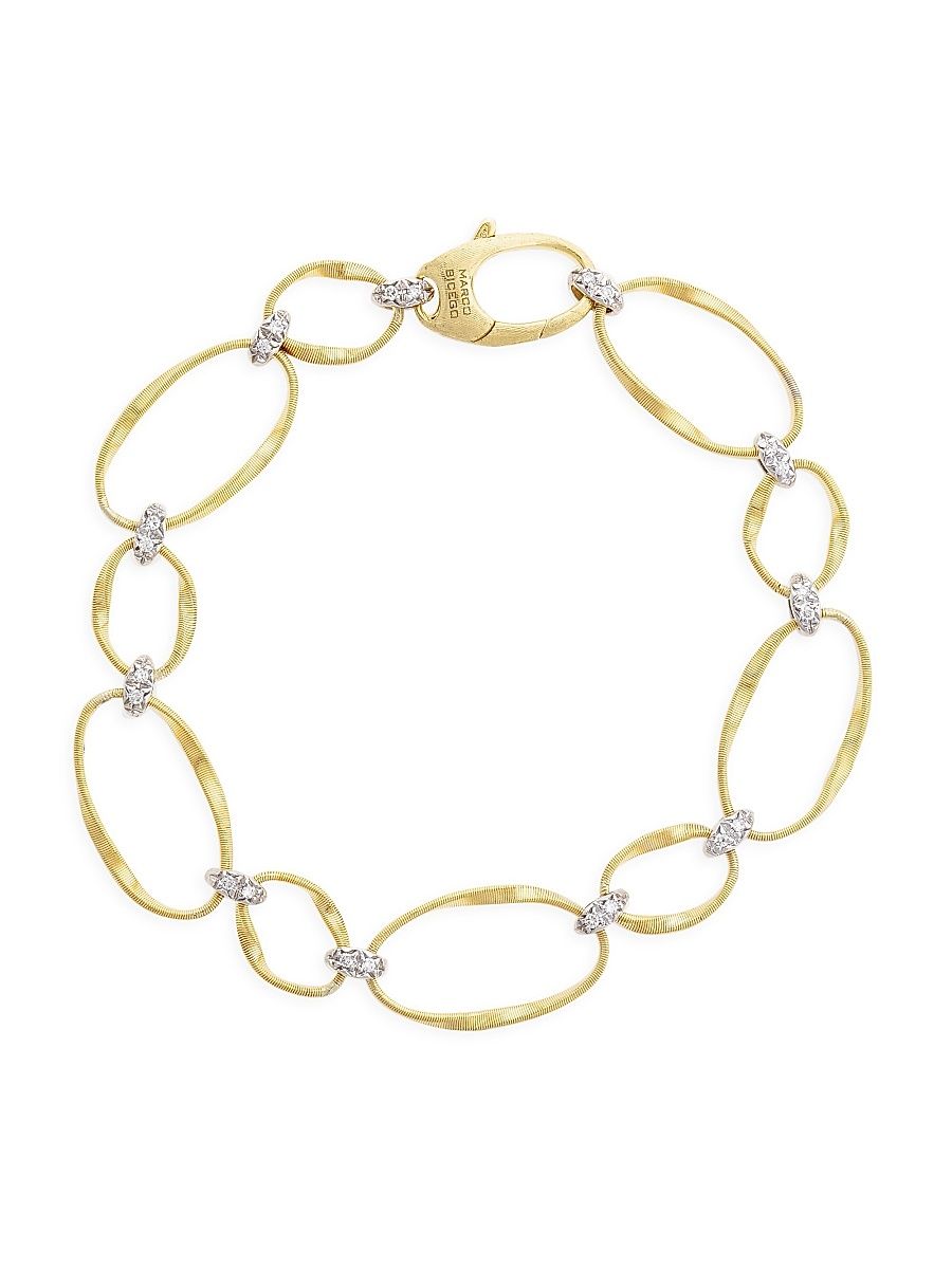 Women's Marrakech Onde 18K Yellow Gold & Diamond Coil Link Bracelet - Gold