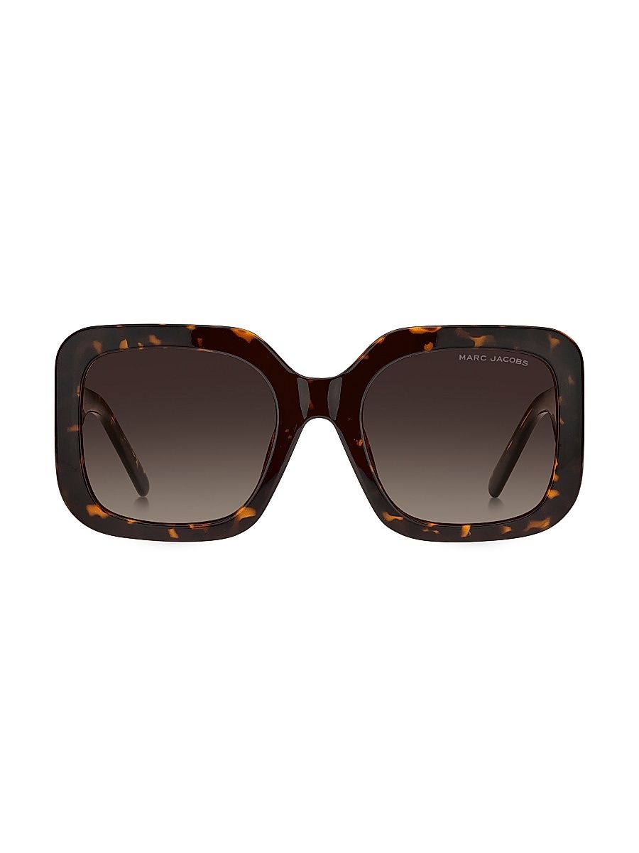 Women's 53MM Square Colorblocked Sunglasses - Havana Brown Gradient