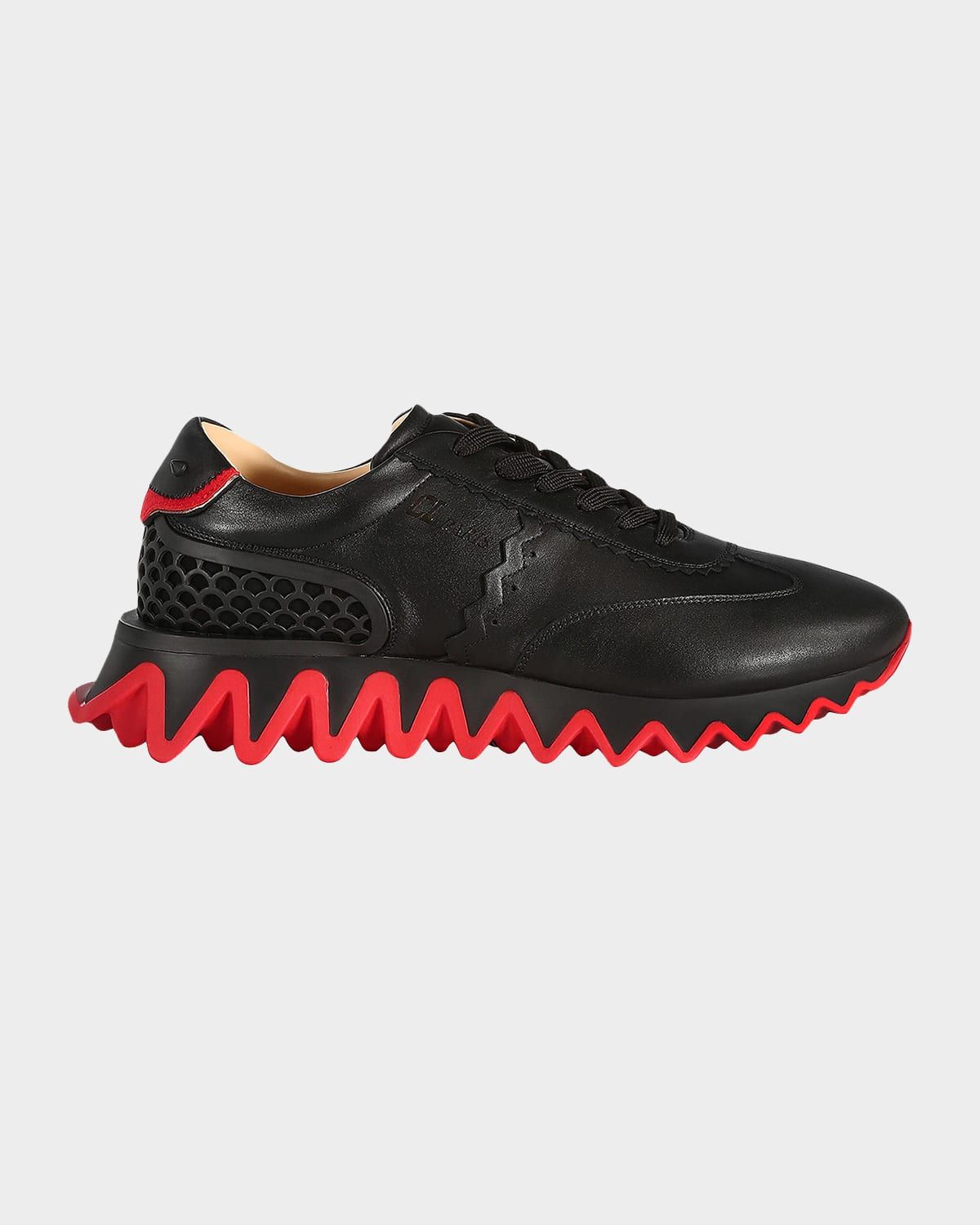 Men & apos;s Loubishark Flat Leather Red-Sole Runner Sneakers