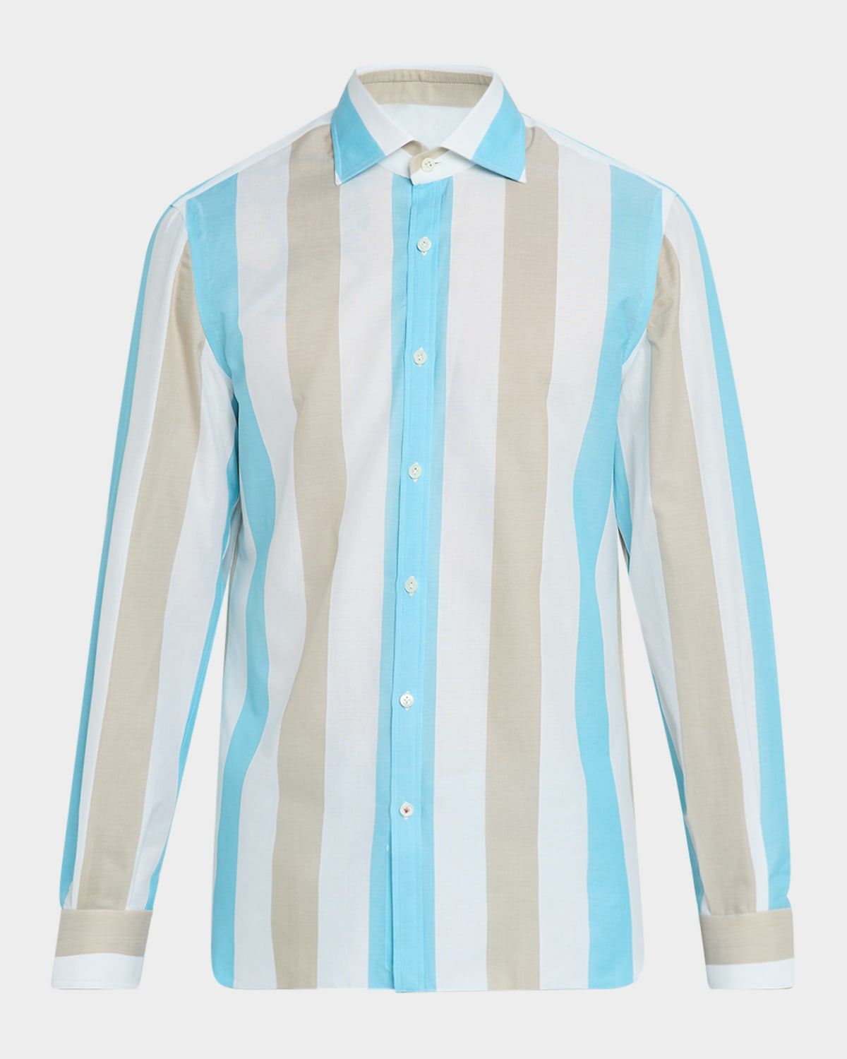 Men & apos;s Cotton Awning Stripe Sport Shirt