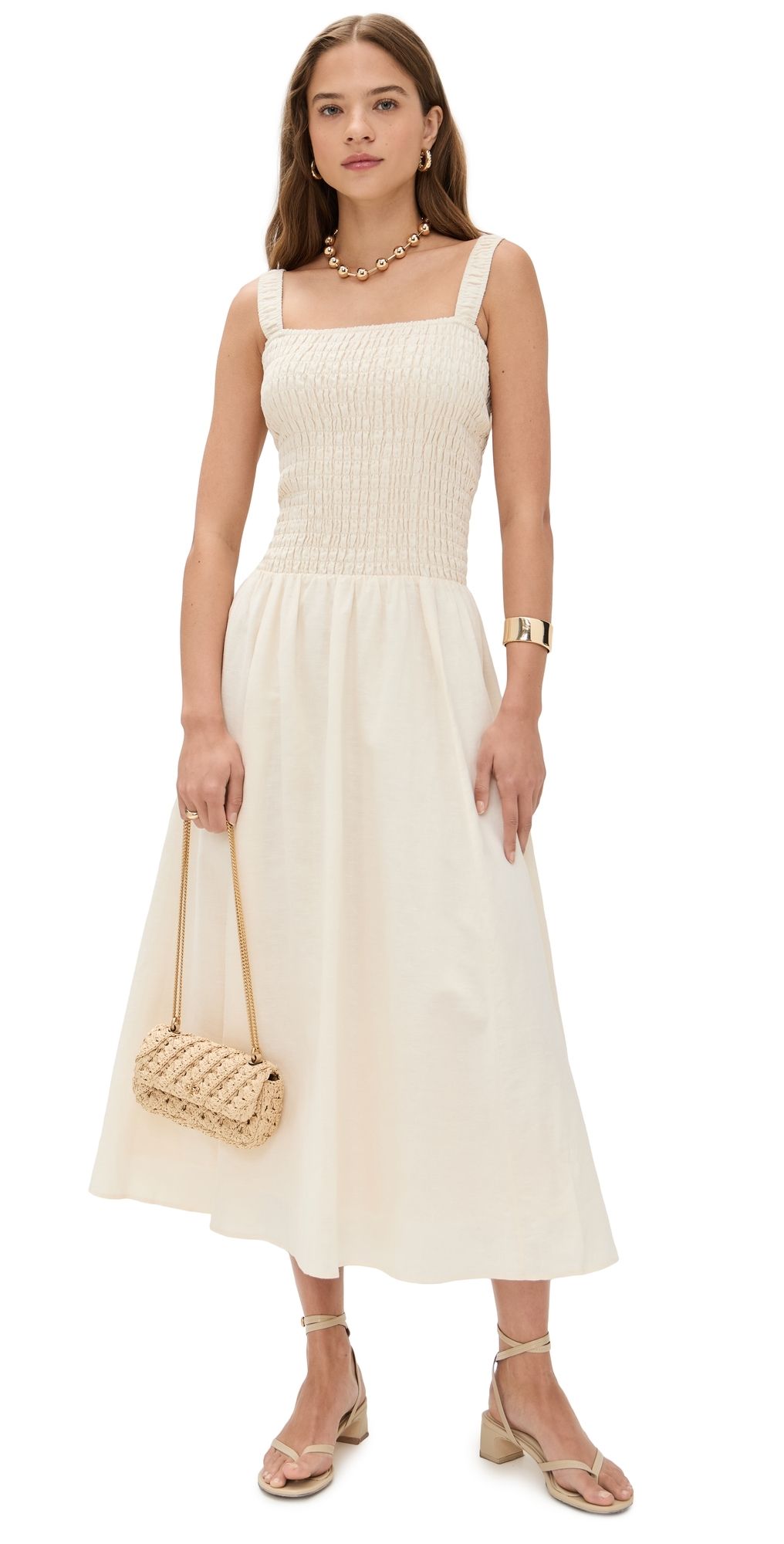 LE BOP Anastasia Smocked Dress Pecan 10