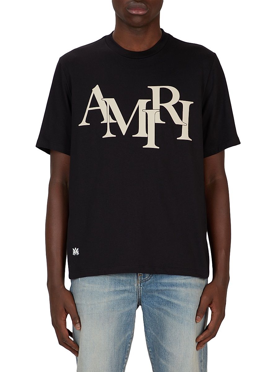 Men's Amiri Staggered T-Shirt - Black - Size Small