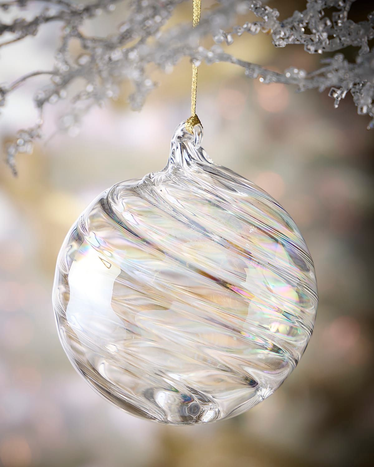 Winter Swirl Iridescent Ball Ornament