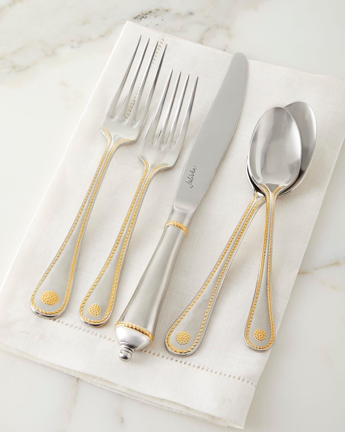 Berry & Thread Polished with Gold 5-Piece Place Setting