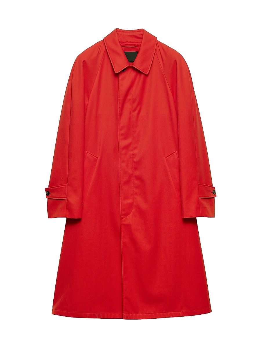 Men's Technical Gabardine Coat - Red - Size 42