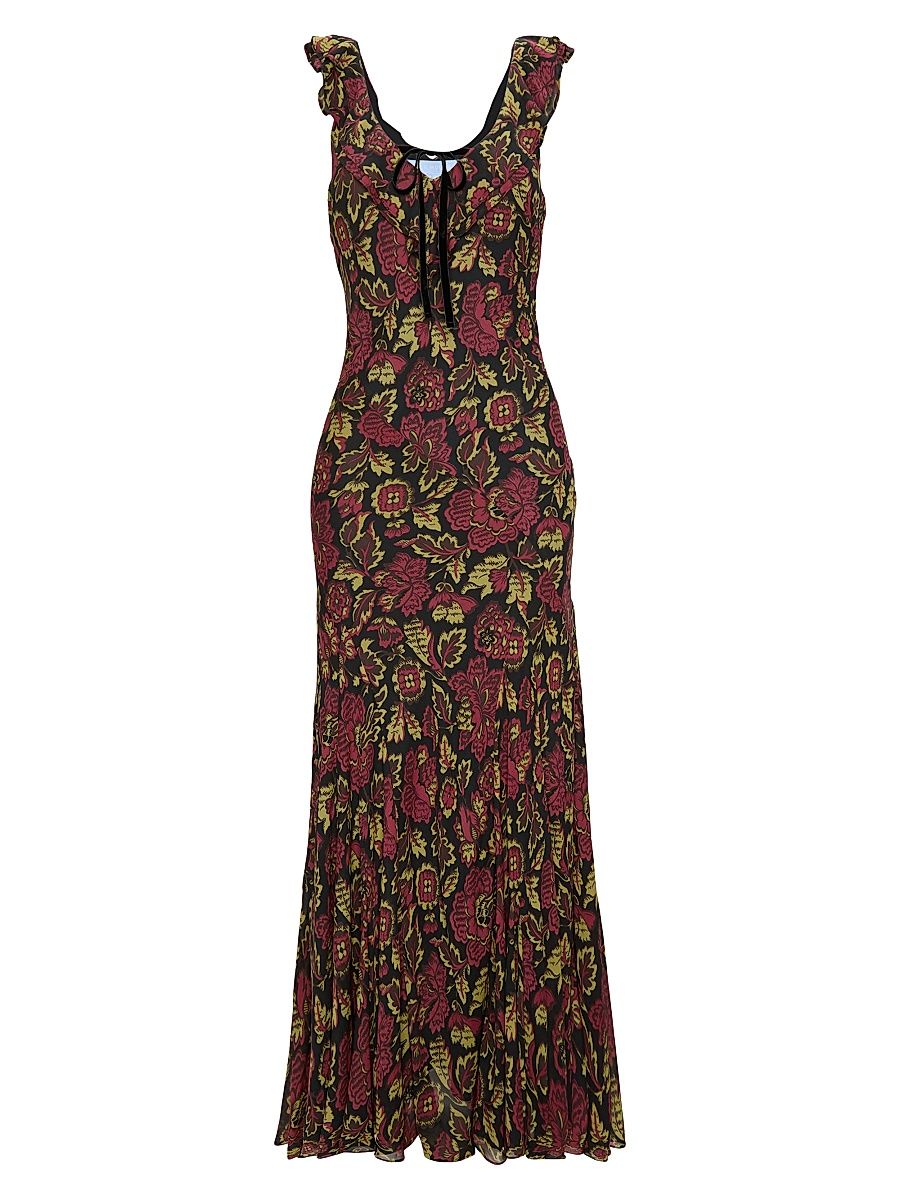 Women's The Augustina Dress - Black Palampore Floral - Size XXL