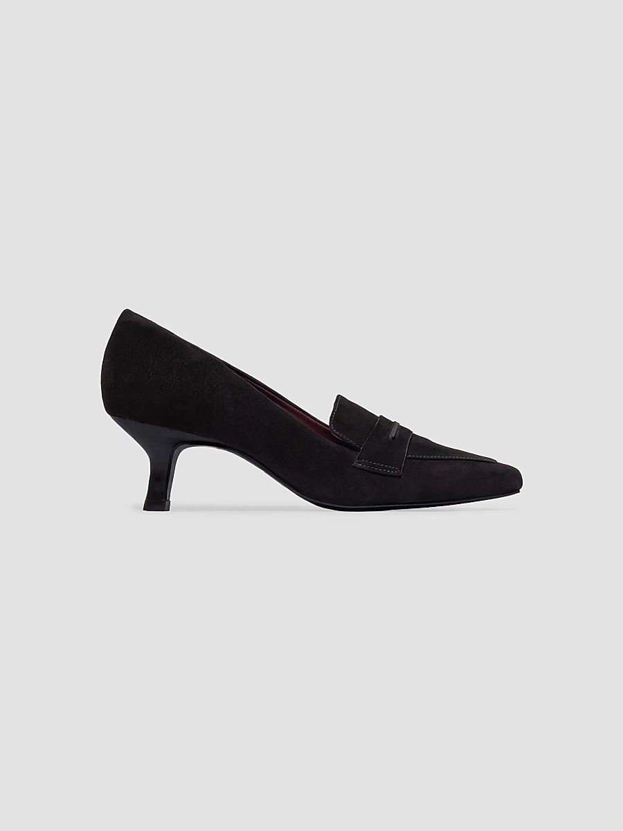 Women's Safi Loafer Kitten Heel Pumps - Black - Size 11
