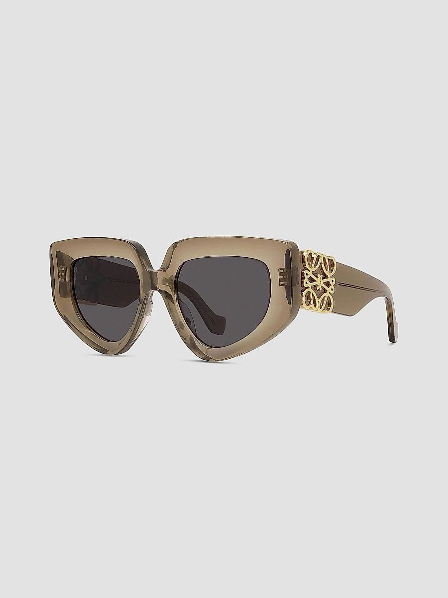 LOEWE Women's Anagram 51MM Geometric Sunglasses - Green Gold Black