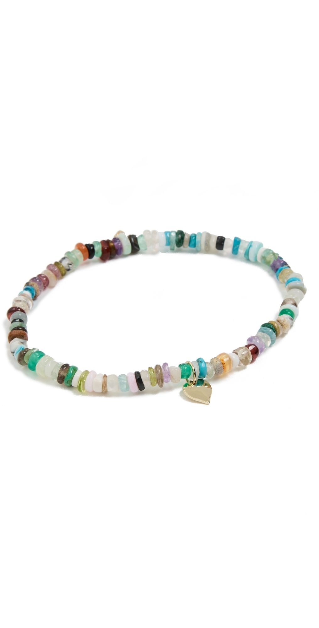 Sydney Evan Pure Heart Charm On Rainbow Bracelet Yellow Gold One Size