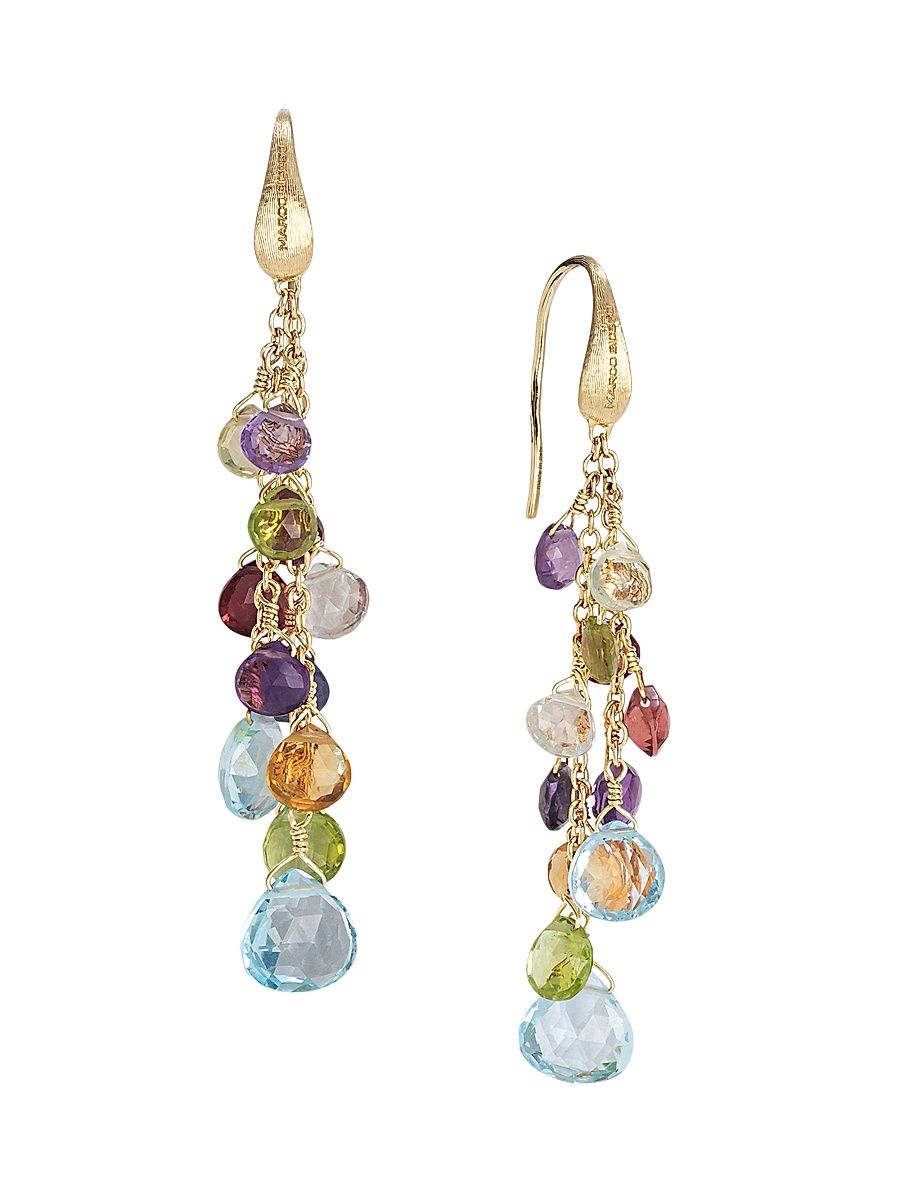 Women's Paradise 18K Yellow Gold & Multi-Gemstone Drop Earrings