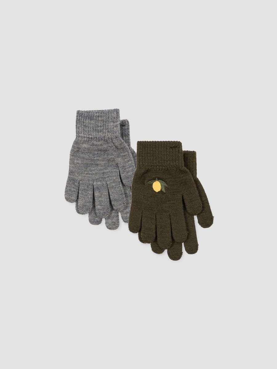 Konges Slojd Unisex Little Kid's & Kid's 2-Pack Filla Gloves - Kombu Green - Size 9