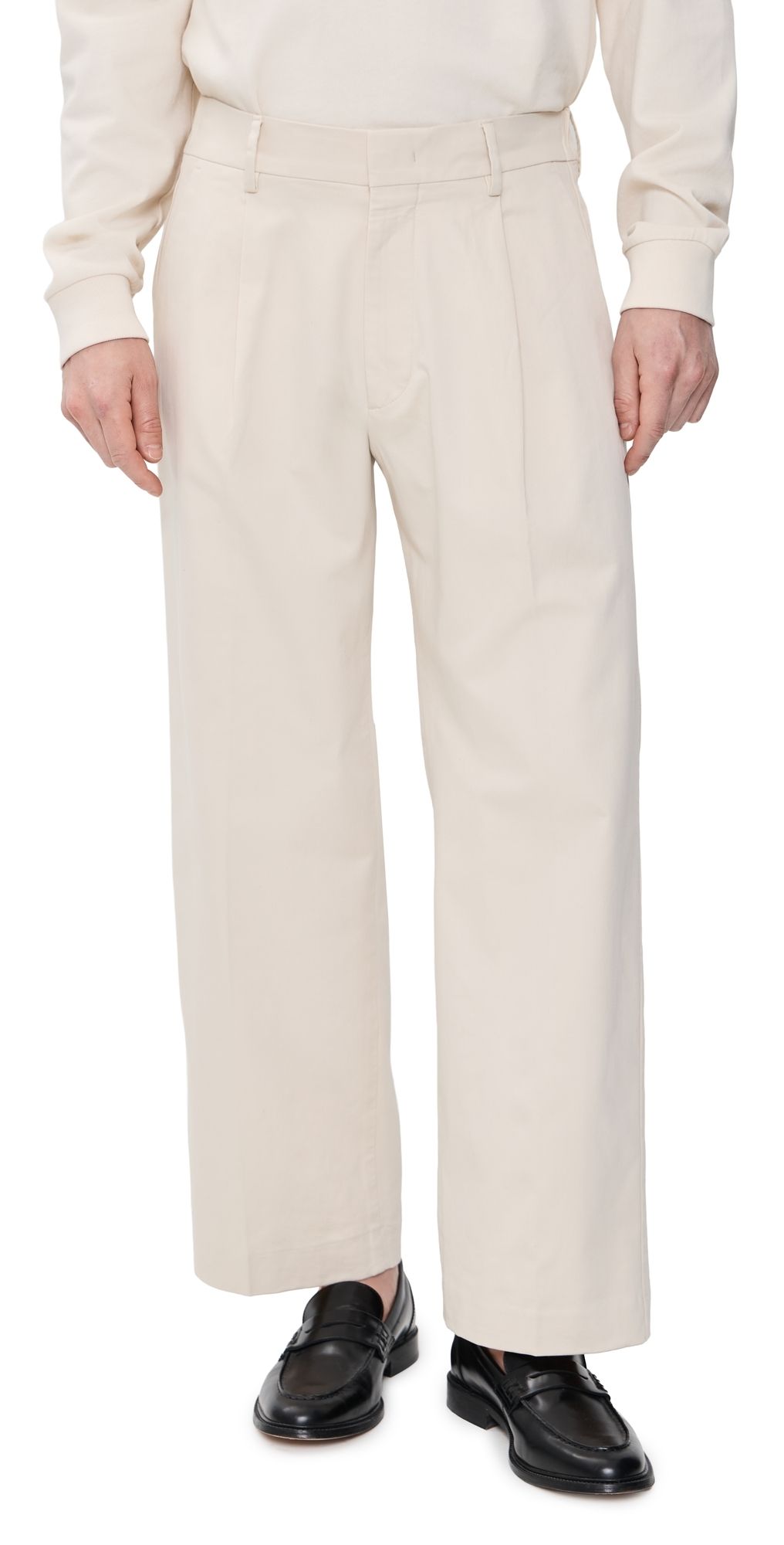 NN07 Kaye Cotton Relaxed Pleated Trousers Ivory 31