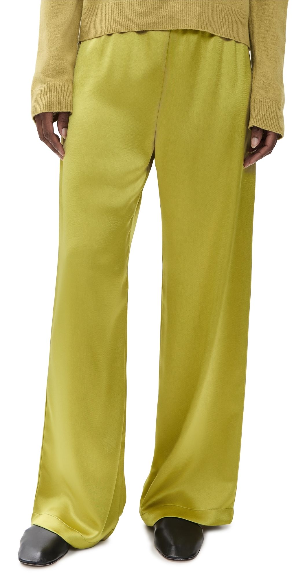 Leset Barb Wide Leg Pants Chartreuse M