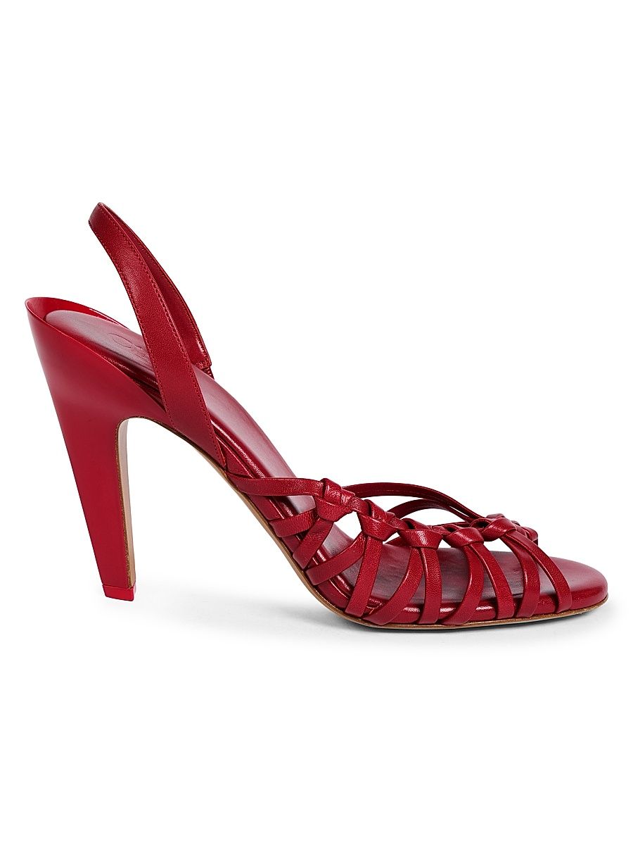 Women's Estra 100MM Leather Slingback Sandals - Raspberry Sorbet - Size 10