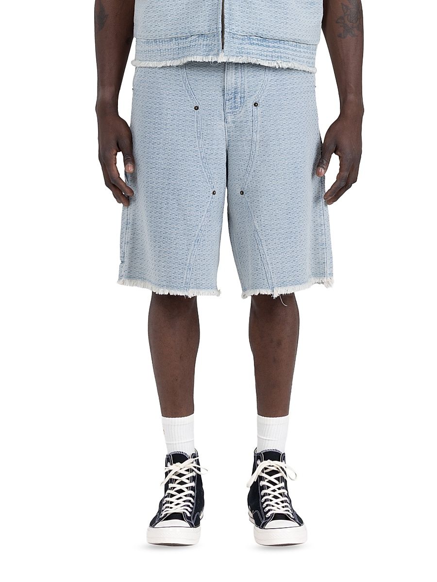 Men's Raw-Edge Denim Shorts - Light Indigo - Size 30