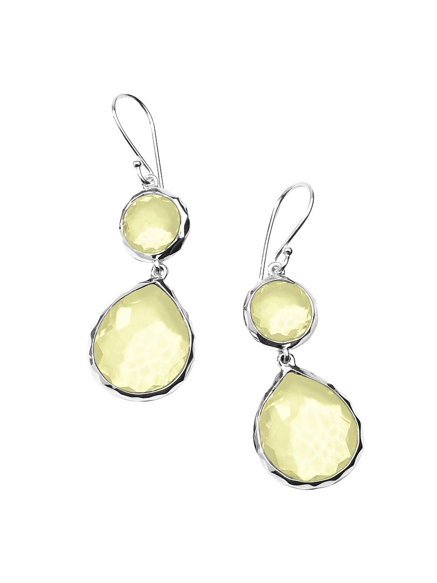 Women's Rock Candy Sterling Silver & Lemon Citrine Double-Drop Earrings - Lemon Citrine