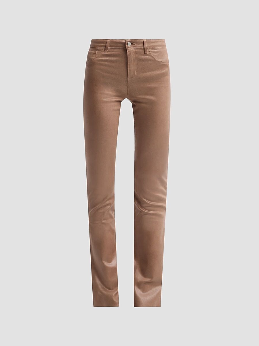 L'AGENCE Women's Ruth Straight Pants - Cardamom Coated - Size 23