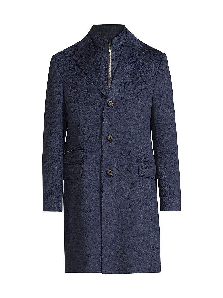 Men's ID Tailored Wool Coat - Mid Blue - Size 50