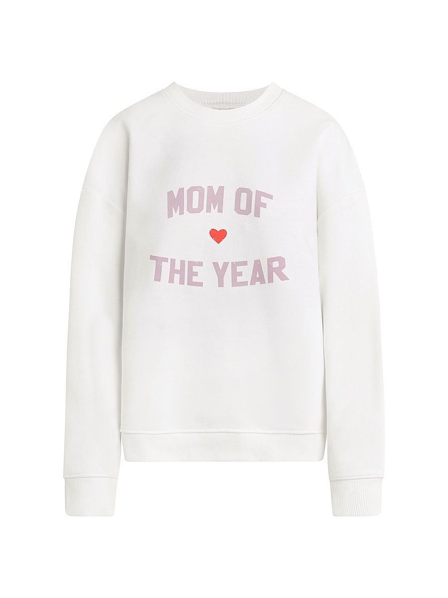 Women's ''Mom Of The Year'' Cotton-Blend Sweatshirt - White Wisteria - Size XS
