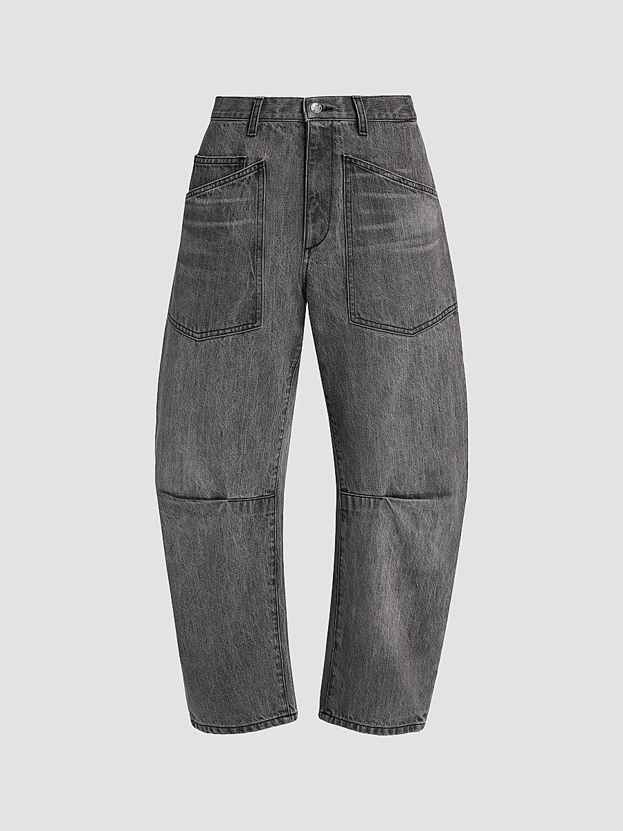 Nili Lotan Women's Shon Barrel-Leg Jeans - Ash Grey Wash - Size 30