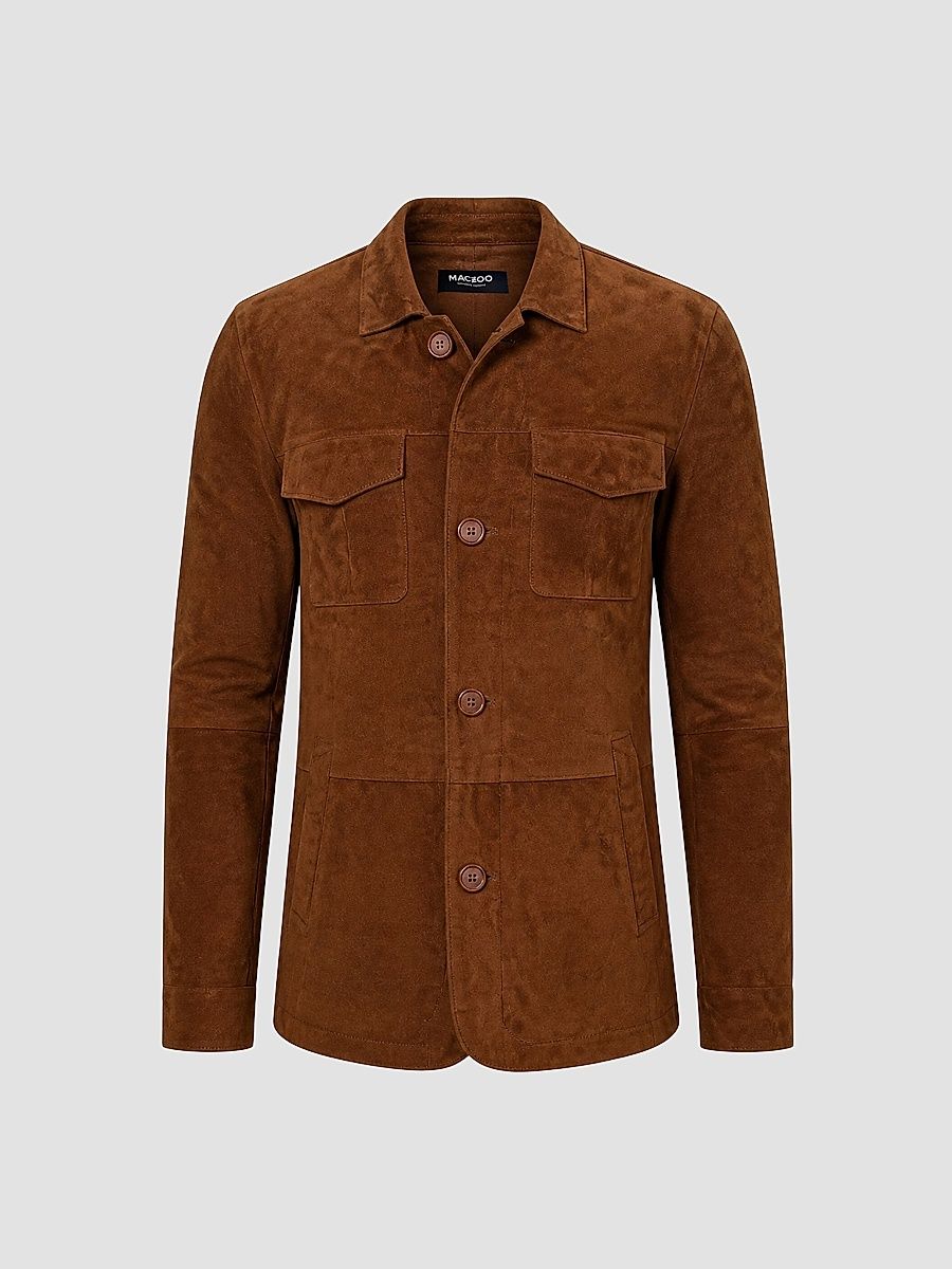 Men's Marthyr Suede Jacket - Brown - Size XXXL