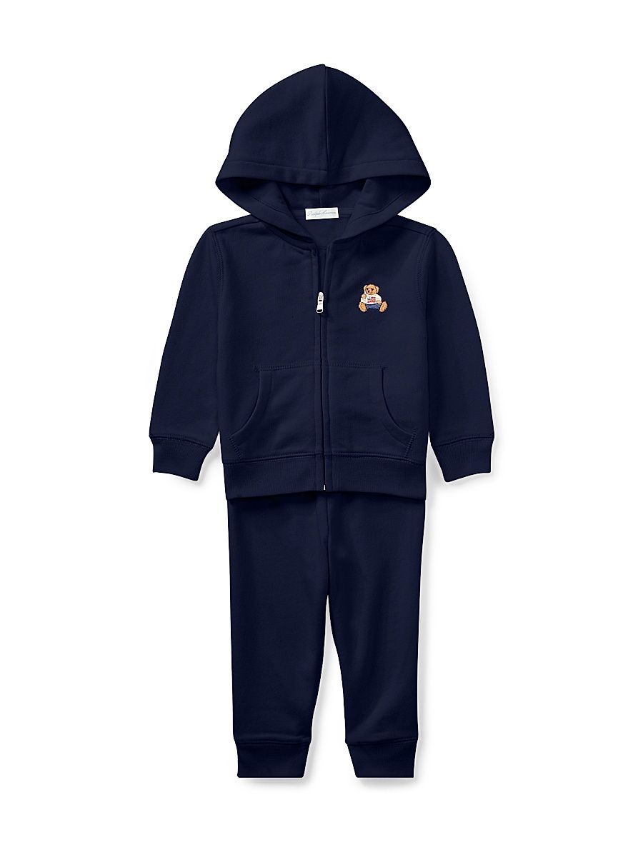 Baby Boy's 2-Piece Atlantic Terry Zip-Up Hooded Sweater & Joggers Set - Refined Navy - Size 9 Months