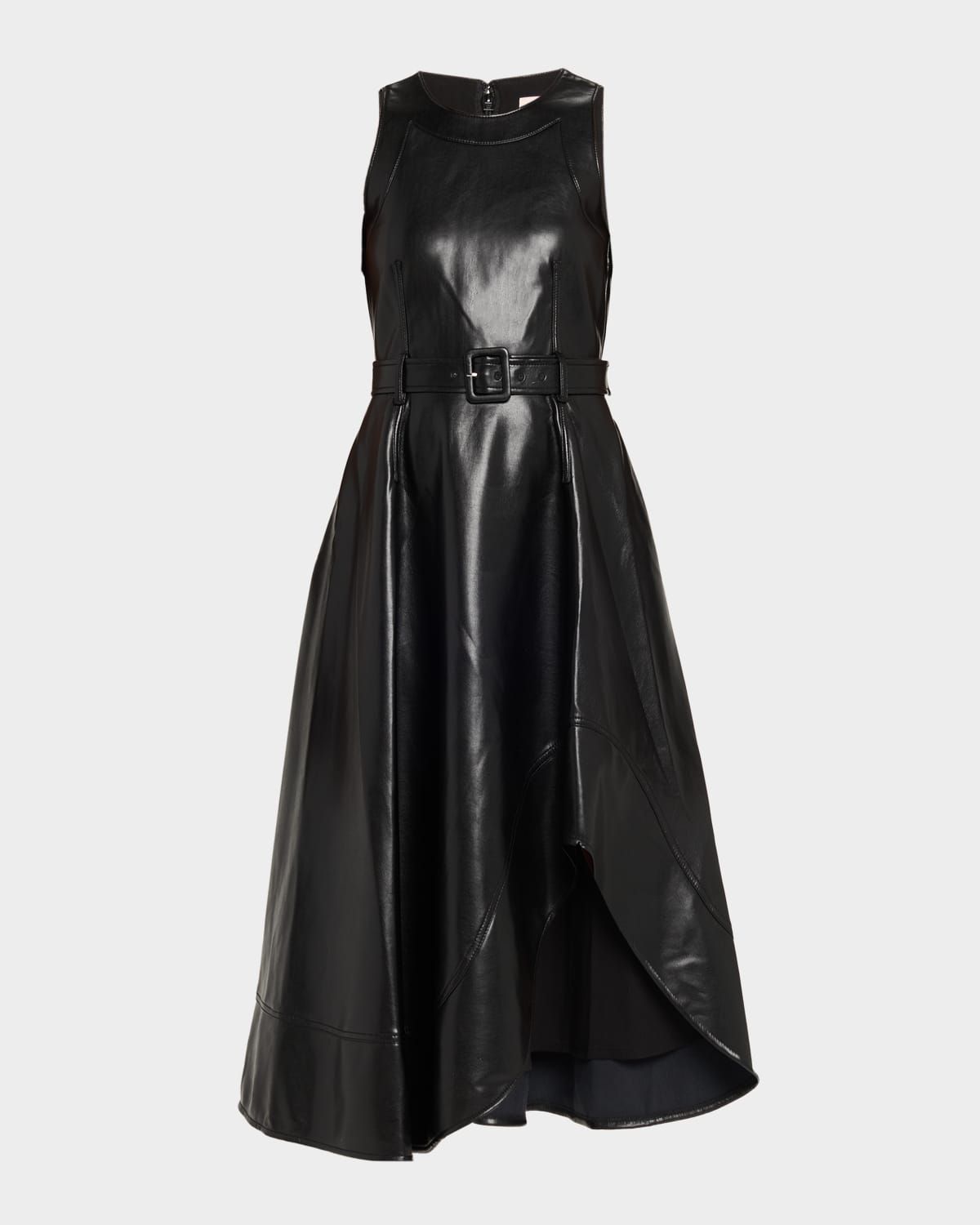 Vegan Leather Zelda Midi Dress
