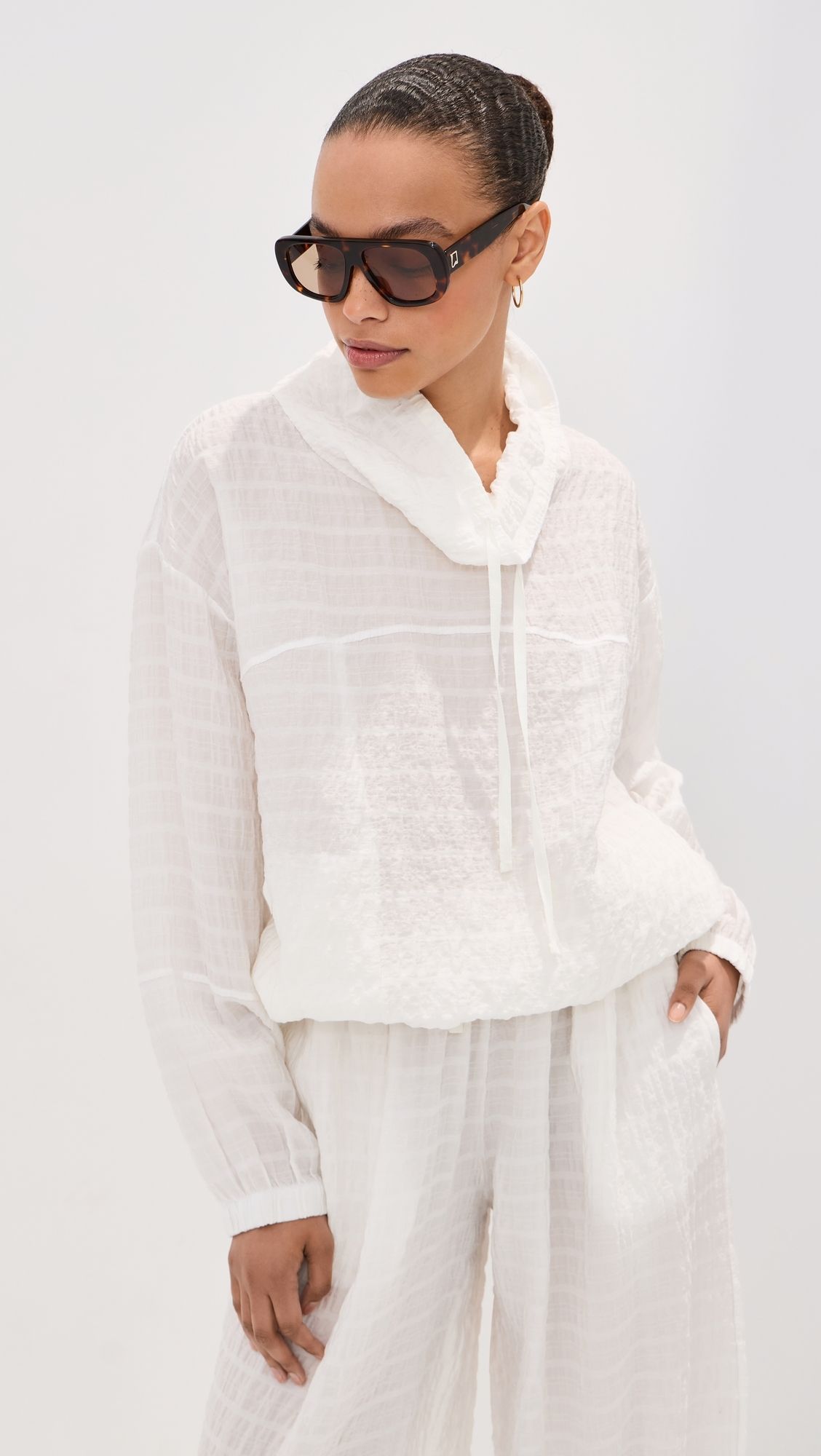 LE BOP Carson Checked Anorak White XL