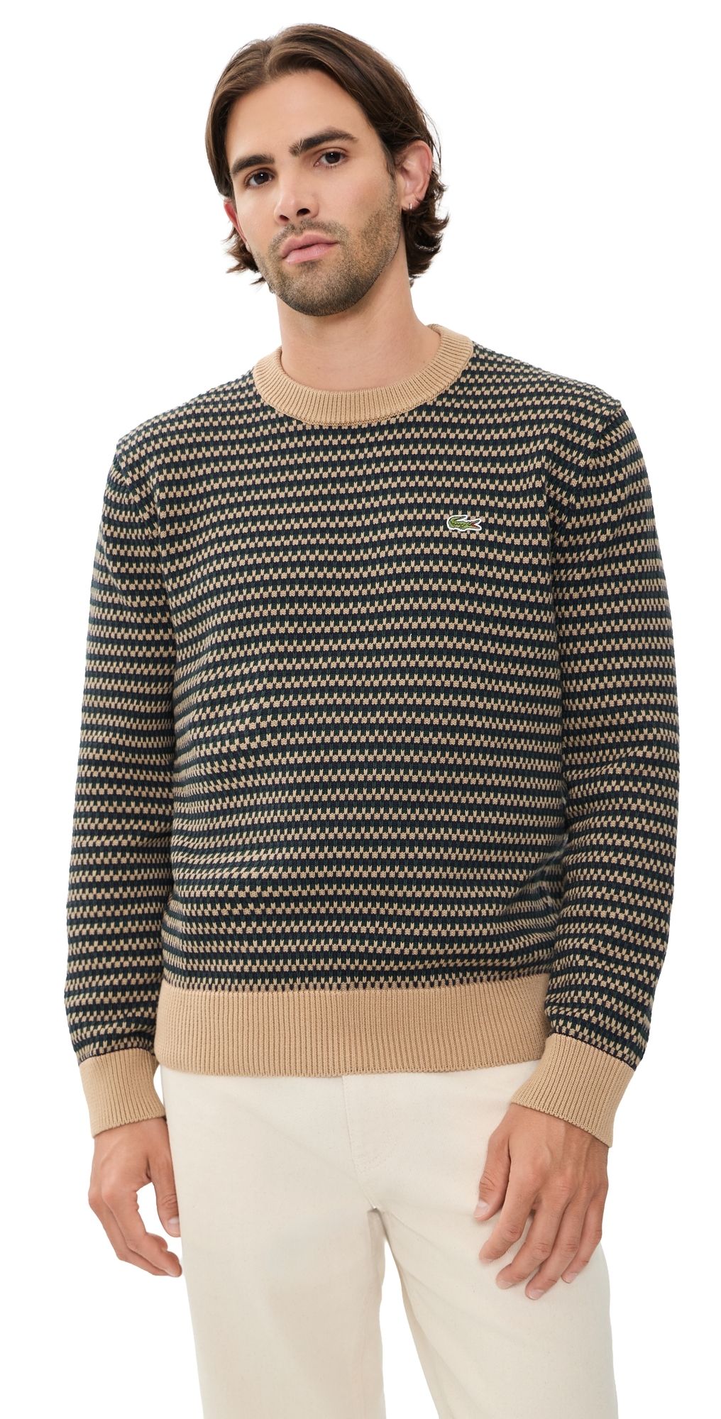 Lacoste Point Fantaisie Crew Sweater Cookie S