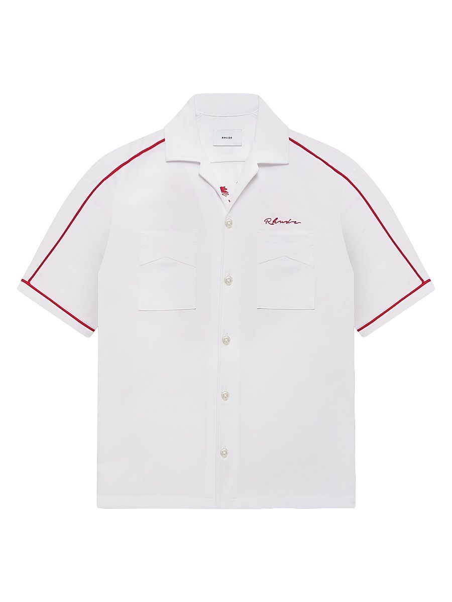 Men's Sausalito Invitational Bowling Shirt - White Red - Size XS
